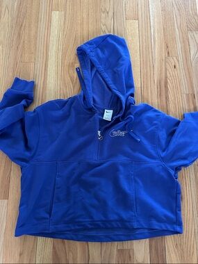 Nike womens Royal Blue Hooded 1/2 Zip pullover Size large